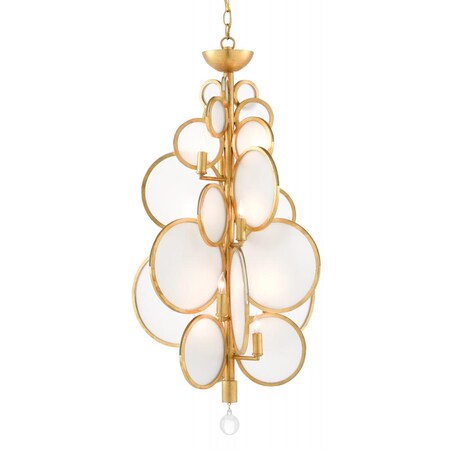 Currey and Company 9000-0437 Contemporary Modern 12 Light Chandelier from Denise McGaha Collection, Champ, Gld Finish, Gold Leaf